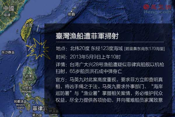 台湾渔船遭菲军扫射情况简介